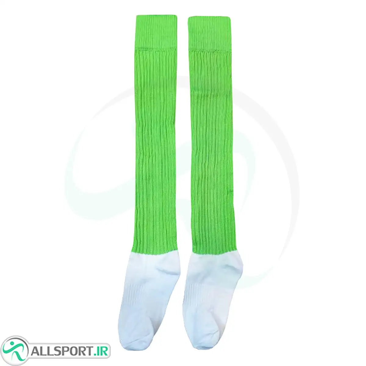 picture جوراب ورزشی ساق بلند بچه گانه سبز سفید طرح اصلی