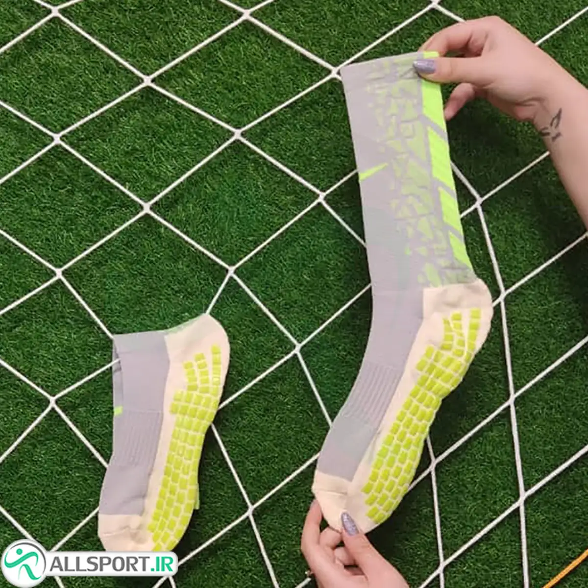picture جوراب ترمز دار نایک Nike Socks Performance Yellow Grey