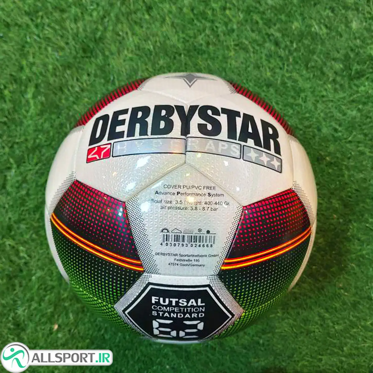 picture توپ فوتسال دربی استار طرح اصلی Derby Star futsal ball Green White Red