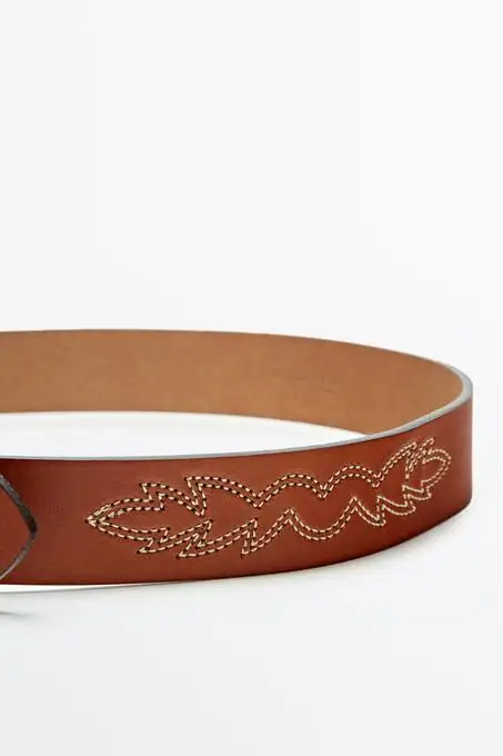 کمربند روزمره ماسیمو دوتی با کد 192242127 ( Dekoratif Üst Dikişli Deri Kemer ) 9459413