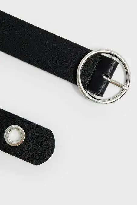 کمربند روزمره استرادیواریوس با کد 03293002 4379213 ( Kadın Siyah Kuş Gözü Detaylı Kemer 03293002 ) 9459668