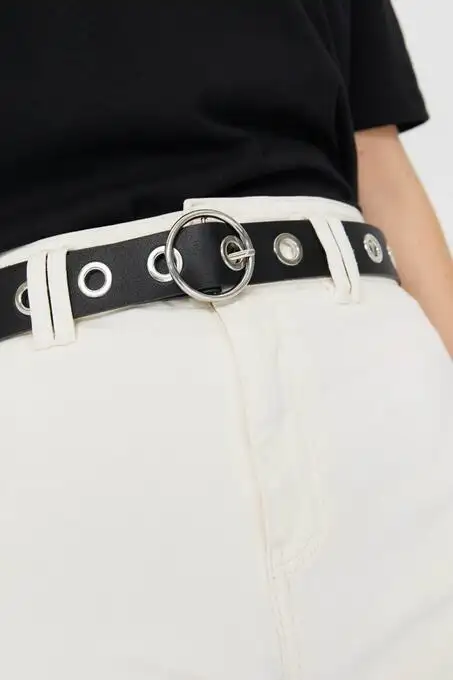 کمربند روزمره استرادیواریوس با کد 03293002 4379213 ( Kadın Siyah Kuş Gözü Detaylı Kemer 03293002 ) 9459669