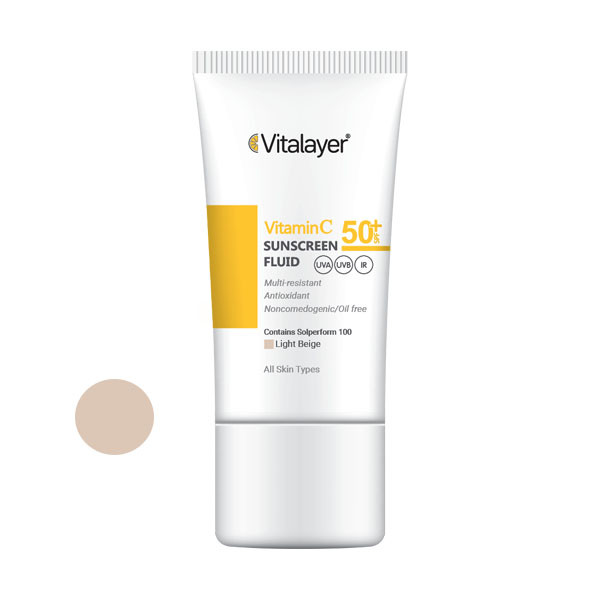 picture  فلوئید ضدآفتاب رنگی ویتالیر SPF 50 مدل Vitamin C مناسب انواع پوست حجم 50 میلی لیتر