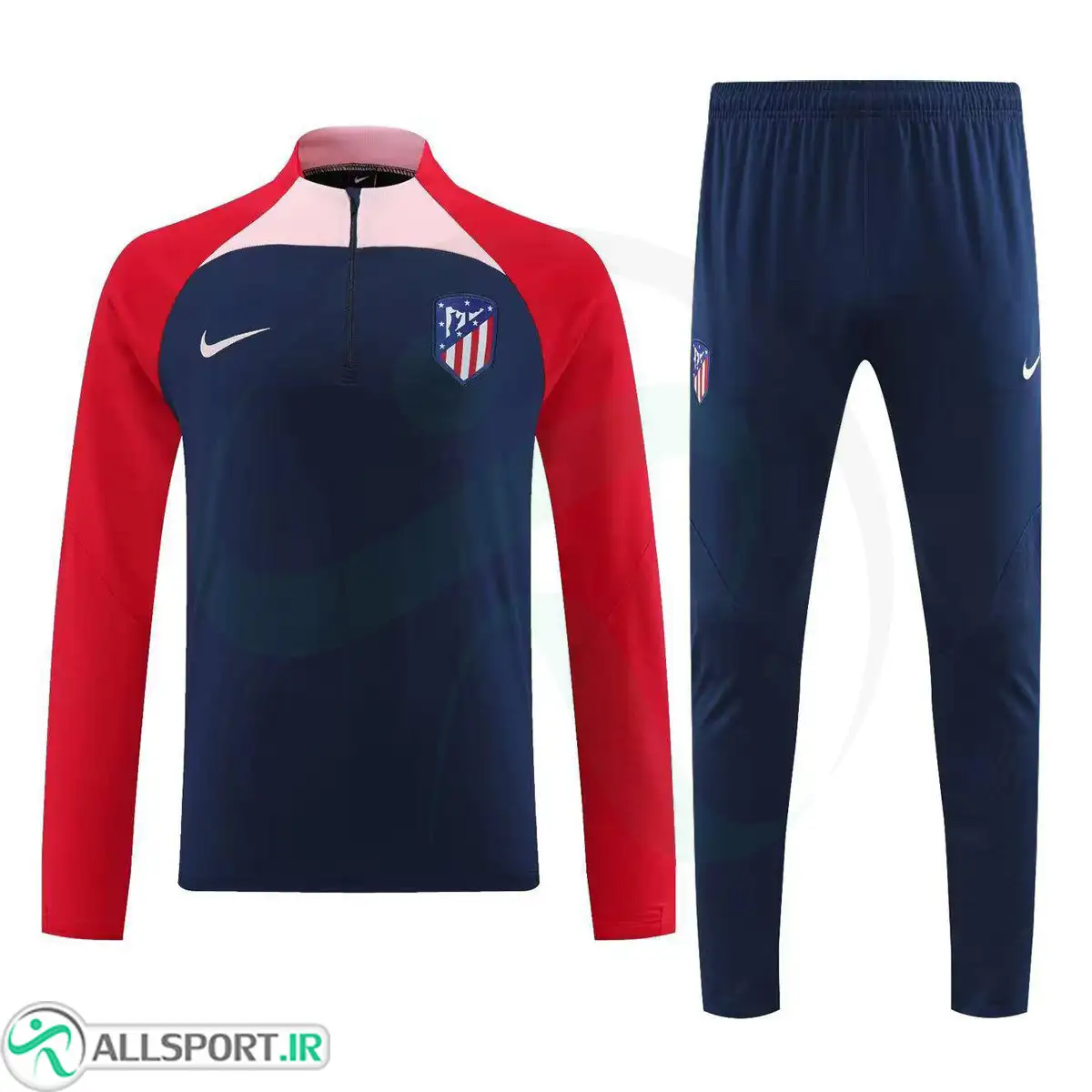picture ست نیم زیپ شلوار اتلتیک مادرید Atletico Madrid Tracksuit 2023-24 Navy Blue Red